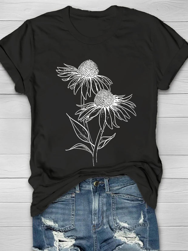 Sunflower Print Women's T-shirt