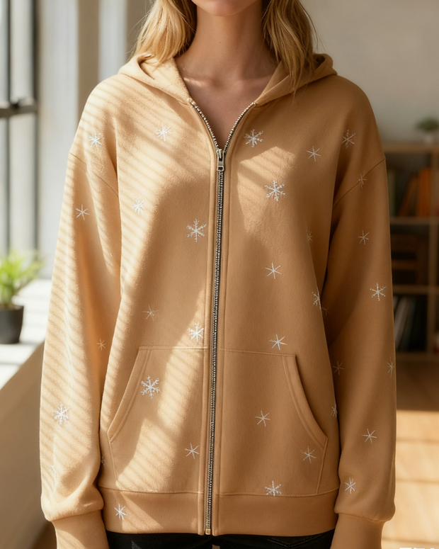 Women's Christmas Zipper Hooded Sweatshirt