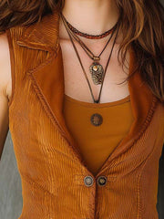 Western Corduroy Rustic Texture Slim Vest