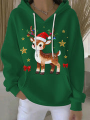 Women's Christmas Print Casual Hoodie