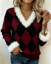 Women's Casual Christmas Plaid Sweater