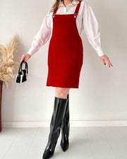 Casual knitted suspender dress