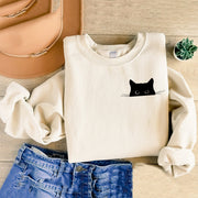 Cute Black Cat Art Print Sweatshirt