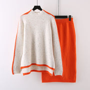 Elegant Package Hip Skirt With Sweater Top Two Pieces Sets