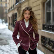 Fashionable And Elegant Women's Suit Jacket Casual Short Woolen Jacket