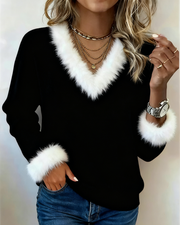 Women's Casual Christmas Color-Block Top