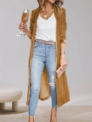 Simple Fashion Solid Color Long Sleeve Kimono Duster