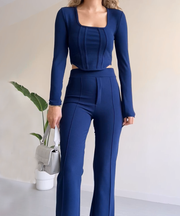 Stylish U-Neck Two-pieces Suit