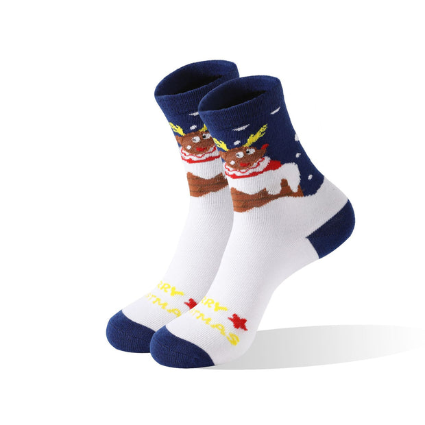 Christmas Snowflake Christmas Tree Socks Mid-calf Length Socks