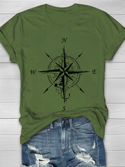 Compass Printed Women's Crew Neck T-shirt