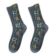 Retro Floral Jacquard Socks