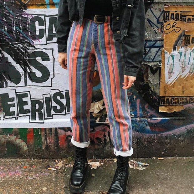 Women's Vintage Striped Trousers