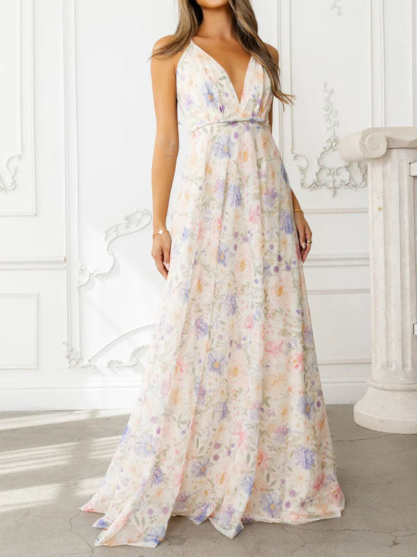 Deep v maxi dress