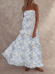 Floral maxi dress blue