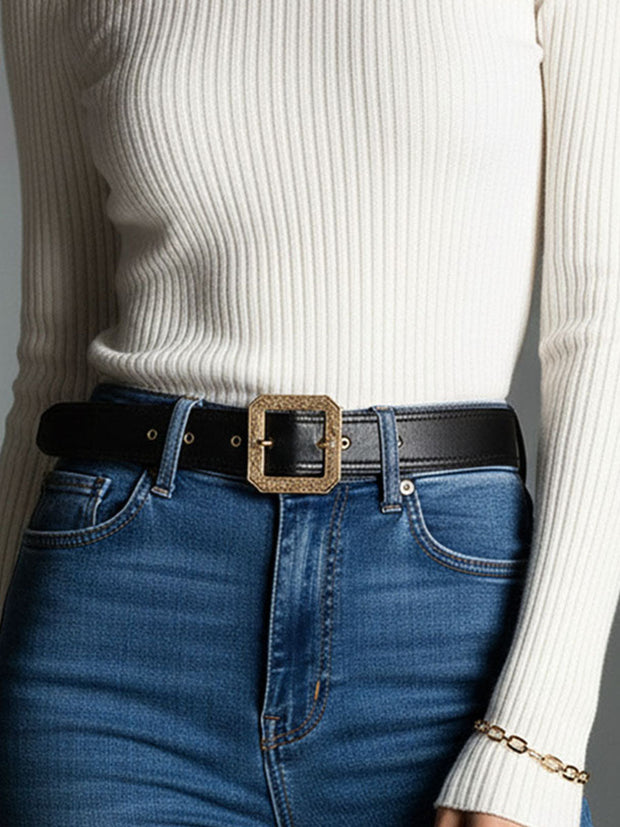 Cream White Ribbed Knit Slim Fit Stretch Top