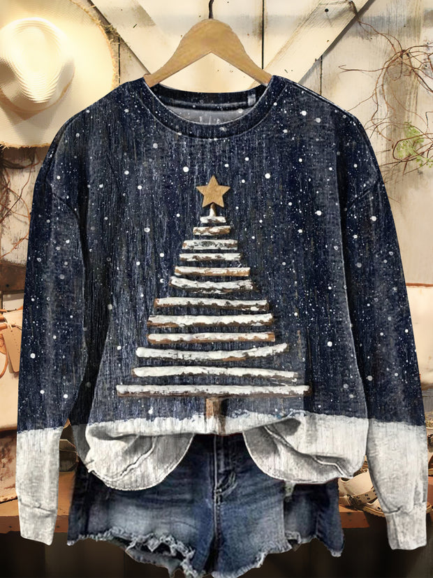 Retro Christmas Tree Art Print Hoodie