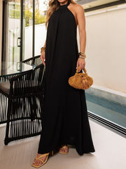 Halter Neck Open Back Wide Leg Overalls