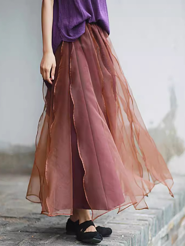 Literary Organza Fluttering Piece Skirt