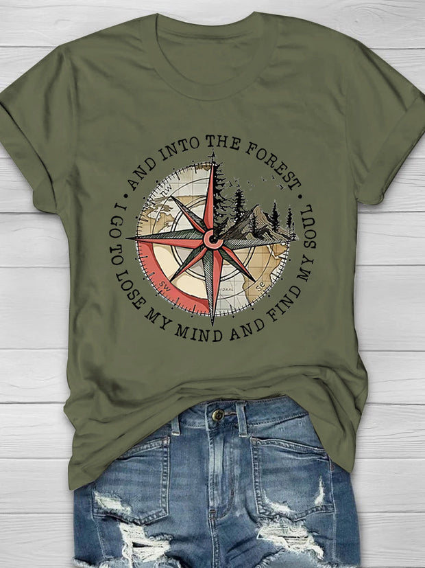 And Into The Forest I Go To Lose My Mind And Find My Soul Print Women's T-shirt