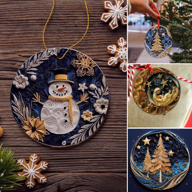 Flat Quilling Christmas Ornaments