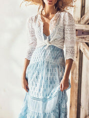 V neck maxi dress