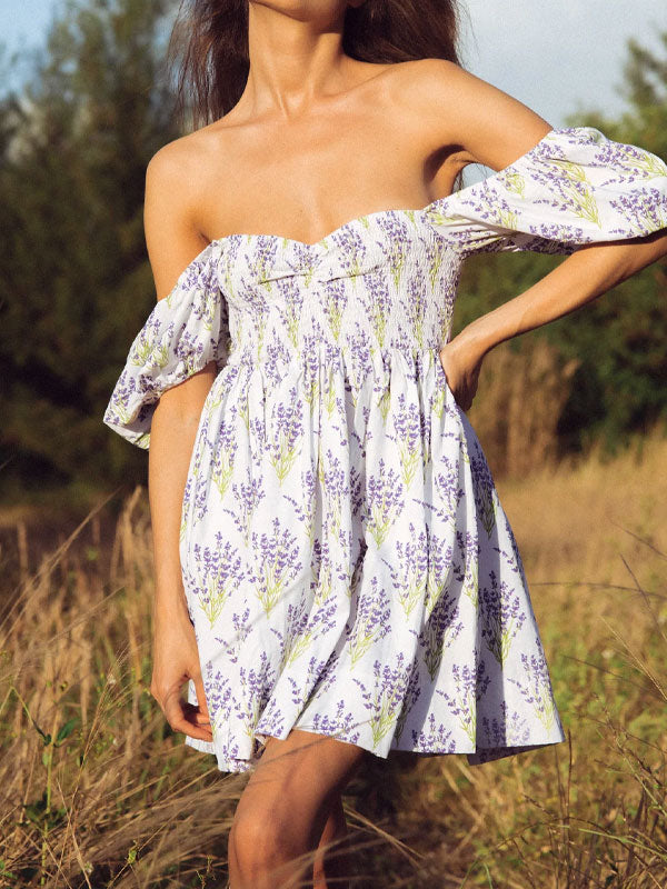 Short sleeve printing dress