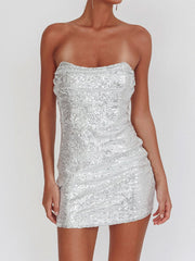 Cowl neck sequin dress