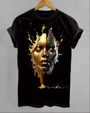 Gold Ladies' Printed Casual T-Shirt