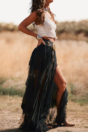 Rock Black Tulle Maxi Skirt