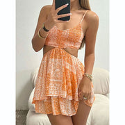 Hollow Strap Short Dress