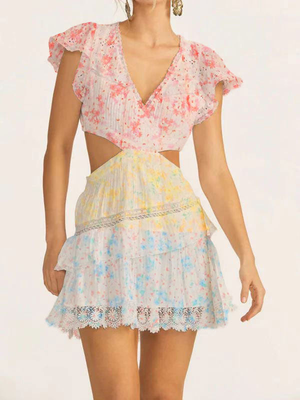 V neck matching color dress