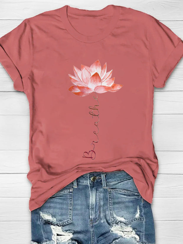 Breathe Lotus Print Women's T-shirt