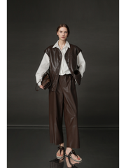 Women’s Sheepskin Leather Vest – Oversized Pocket Design Sleeveless Jacket, Versatile Chic Outerwear