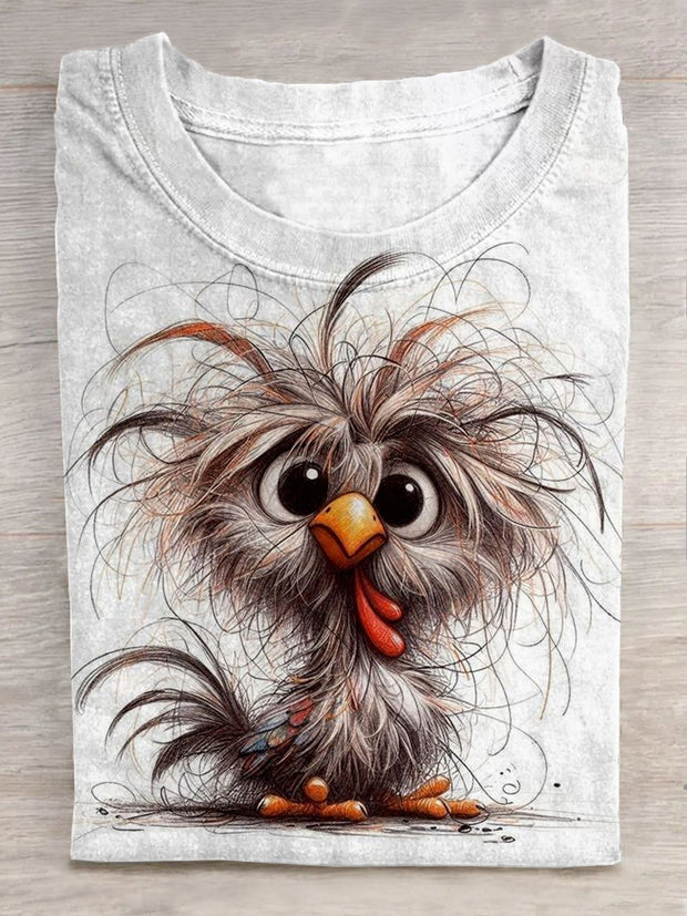 Cat Art Print Casual Short Sleeve T-shirt