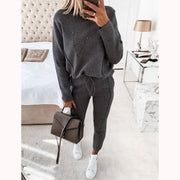 Casual Loose Long Sleeve Knitted Women's Suit