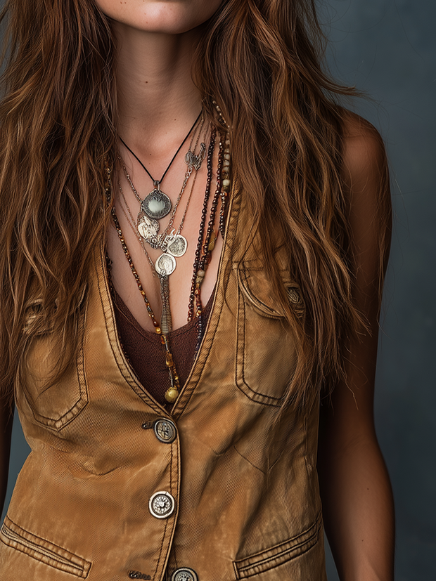 Vintage Washed Pocket Denim Vest