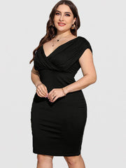 Plus Crisscross Ruched Bodycon Dress