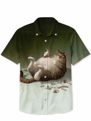 Funny Big Belly Cat - 100% Cotton Shirt