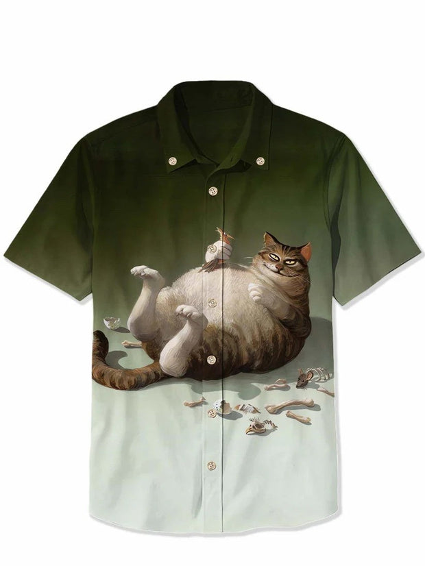 Funny Big Belly Cat - 100% Cotton Shirt