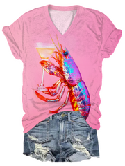 Glitter Disco Shrimp Art  V-neck T-Shirt