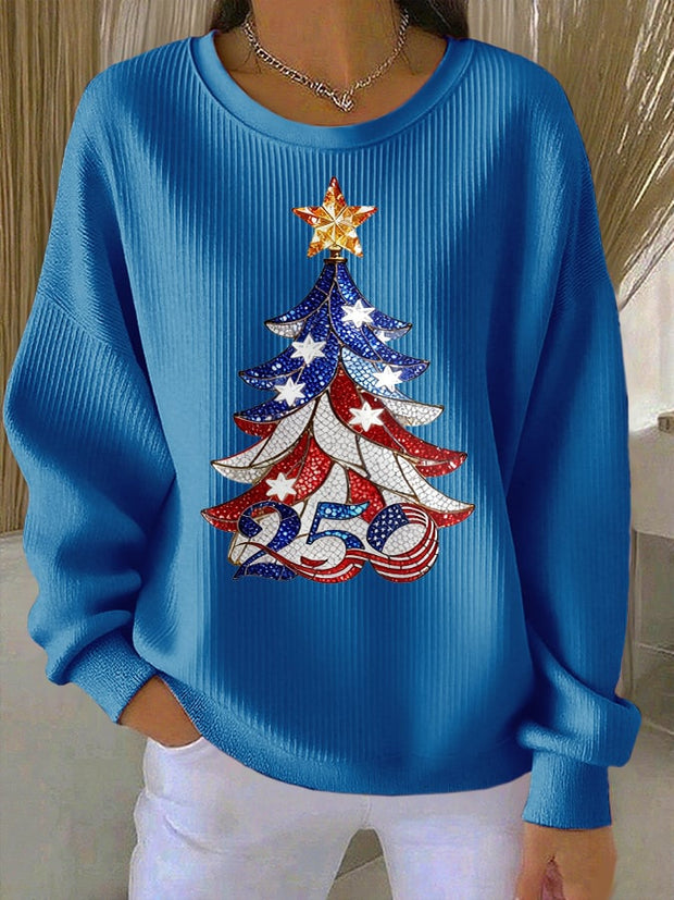 Retro Patriotic Christmas 1776–2026 250th Anniversary Print Sweatshirt
