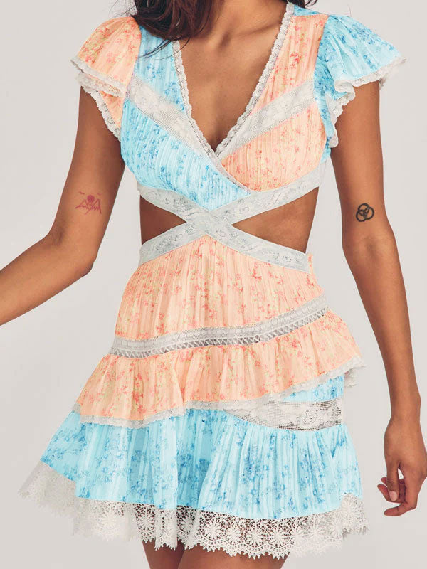 Matching color frill dress