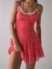 U neck floral lace dress