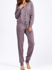 V-neck Cardigan Sweater Harem Pants Two-pieces Set