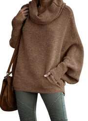 2024 Fall sale!!🍁Cowl Neck Batwing Sleeve Pullover Sweater with Pockets