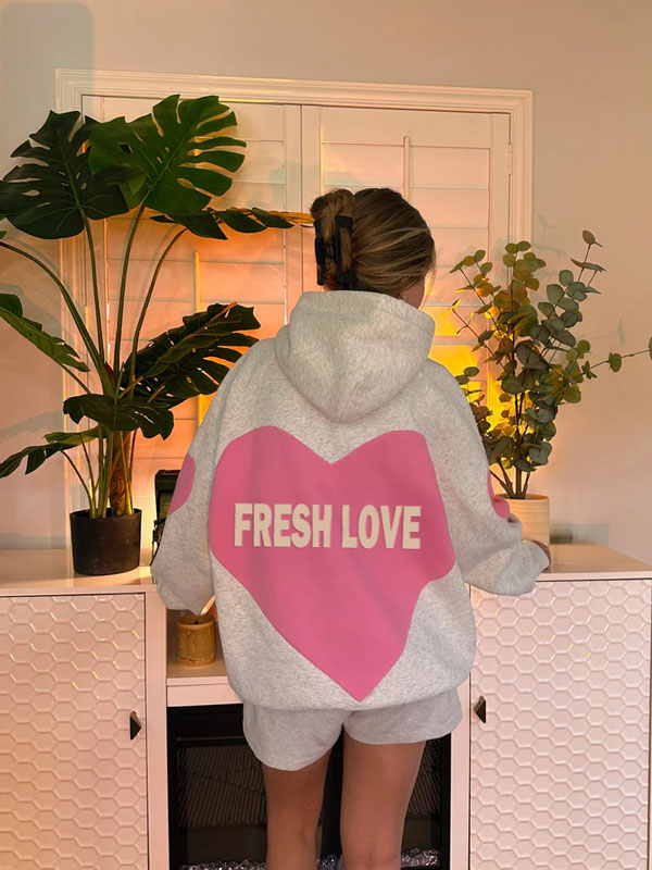 Crew neck loving heart hoodie