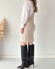 Casual knitted suspender dress