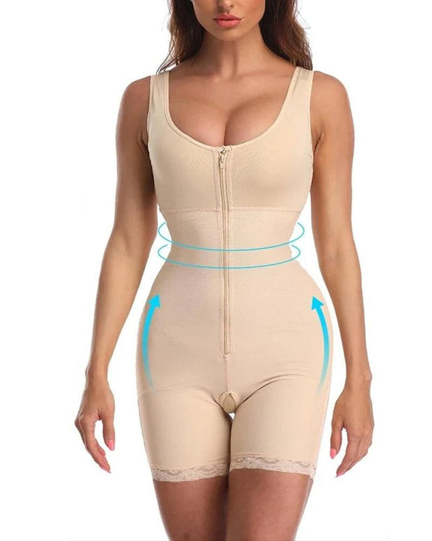 Women Slimming Bodysuit Underwear Butt Lifter Plus Size Shapewear Zipper Control Abdomen Hip-lifting Body Shaper