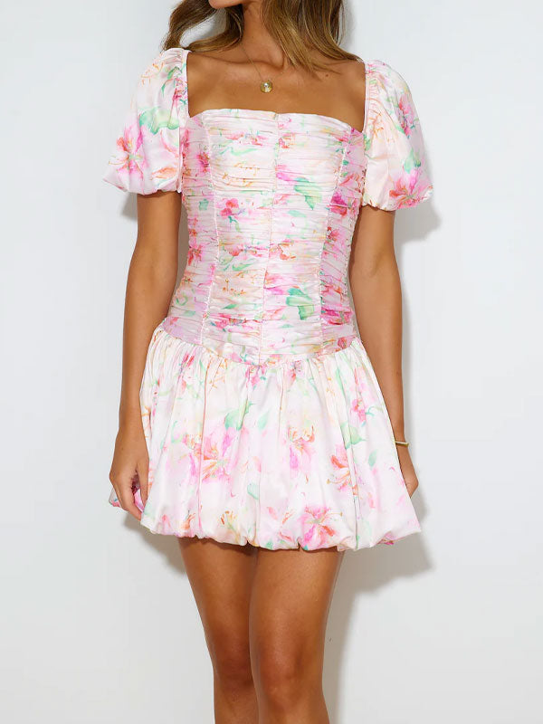 Square neck mini dress