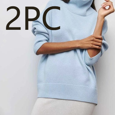 Long-sleeved Pullover Solid Color Sweater